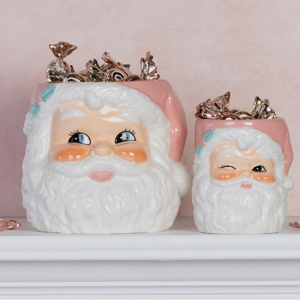 Retro Christmas inspired Santa nesting Jars Set of 2